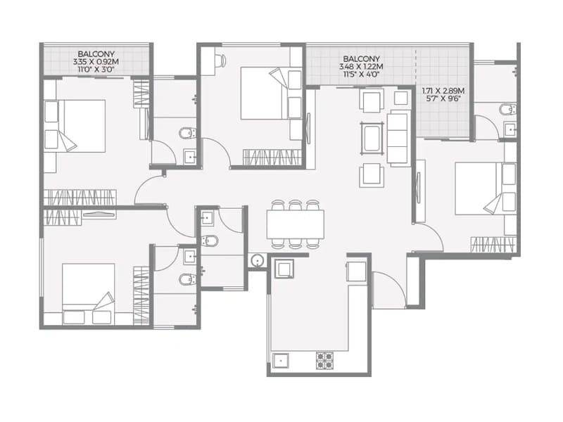 3 BHK Floor Plan